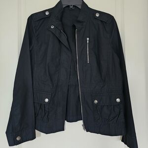 EUC Ann Taylor Utility Jacket - Size 12P Black
